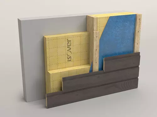 Buitenzijde isoleren met glaswol en gevelbekleding zoals hout