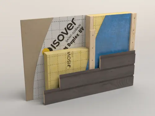 Prefab wand met Isover glaswol