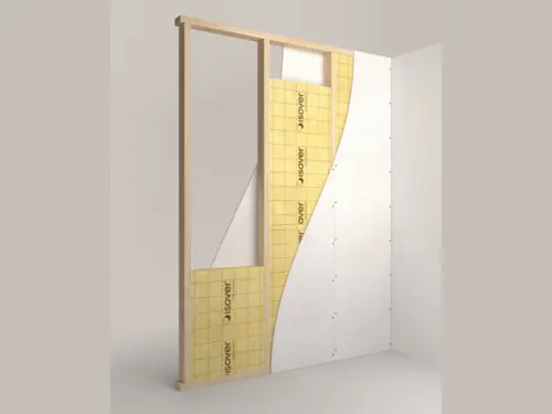Scheidingswand met houten latten isoleren